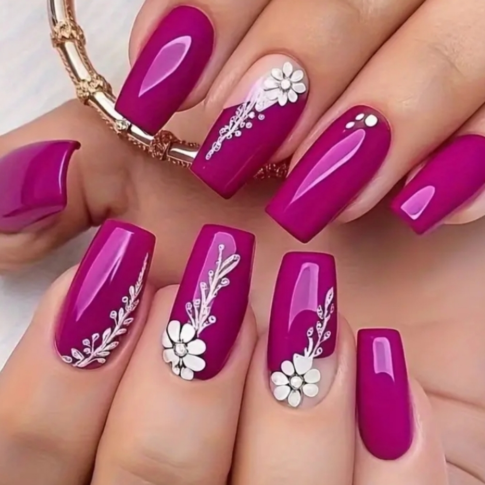 🔥3/$21 Vibrant Pink Press On Nails